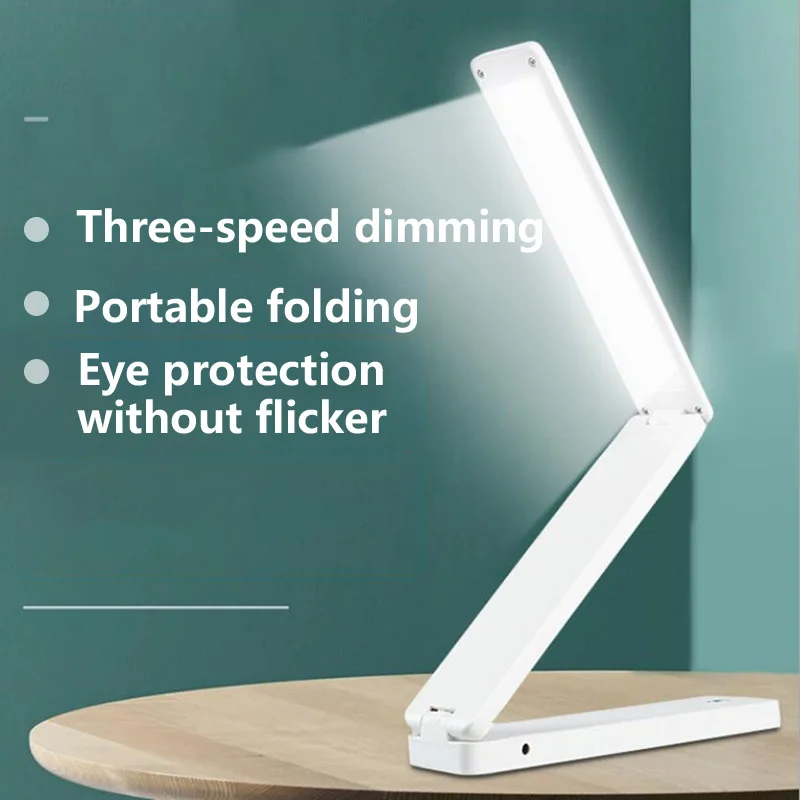 

LED Folding Portable Desk Lamp Battery Threemode Lighting Brightness USB Dual Power Supply System Eye Protection Desk Lamp