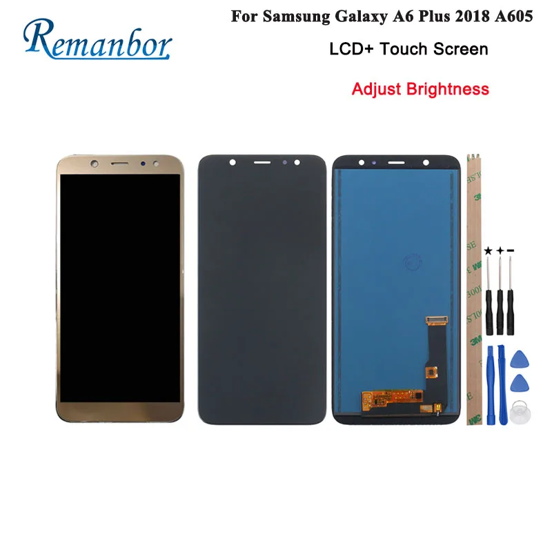 Remanбор для samsung Galaxy A6 Plus 2018 A605 ЖК дисплей и сенсорный экран идеальные Запчасти