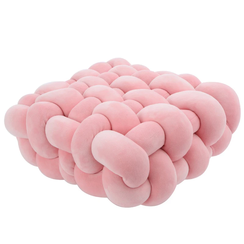 

30CM Soft Baby Knot Pillow Cushion For Kids Backrest Chair Cushion Braid Bumper Blanket Twist Hand-Woven Protector Pad For Home