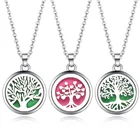 Ожерелье Древо жизни для ароматерапии, духи, эфирное масло, диффузор, открытый кулон из нержавеющей стали, аромадиффузор, ожерелье