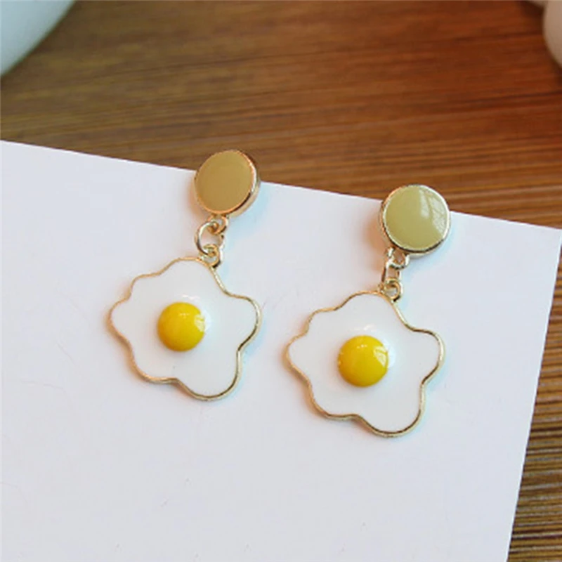 Оригинальные серьги в Корейском стиле виде яйца с геометрическим узором изящные