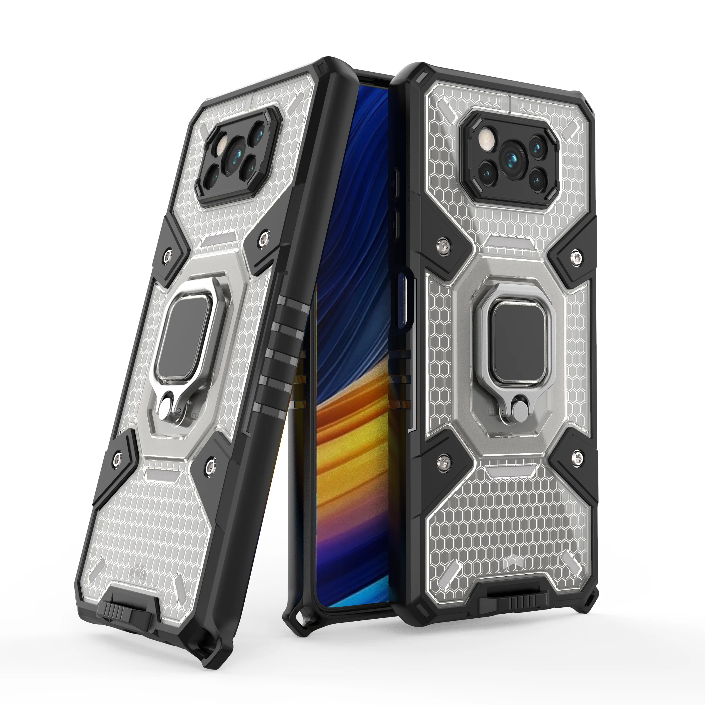 

Fashion With Invisible Ring Holder Kickstand Phone Case For Xiaomi Poco X3 F3 M3 Pro NFC GT 5G Anti-fall Armor Protection Cover