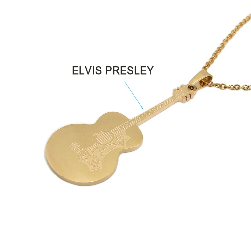 Ожерелье с подвеской на гитару Elvis Presley ювелирные изделия из нержавеющей стали