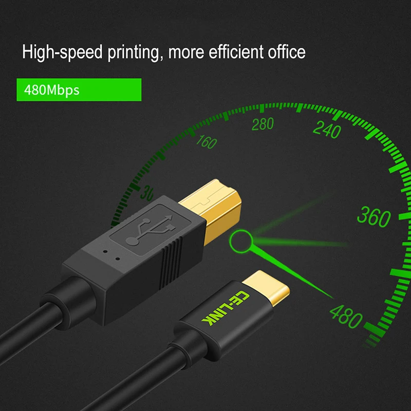 Переходник с разъемом типа C на USB 2 0 B кабель для передачи данных папа принтер
