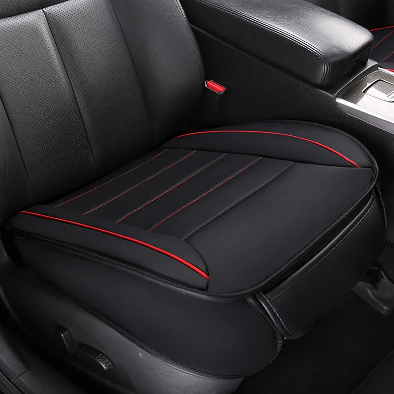 

Sinjayer Leather Line Car Seat Cover Cushion Flax Four Seasons Universal Breathable Line Front Protector For Most Sedan SUV