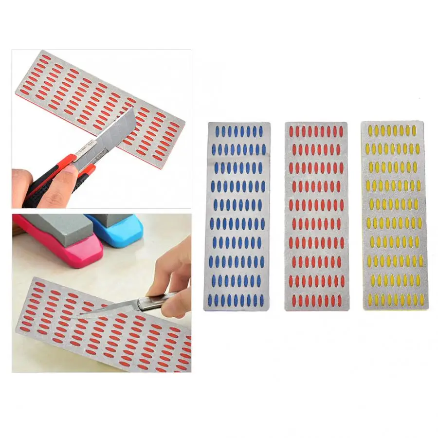 

Sharpener Stone 3PCS Diamond Sharpening Stones Whetstone Sharpening Tool Coarse/Medium/Fine Grinding Abrasives Tools