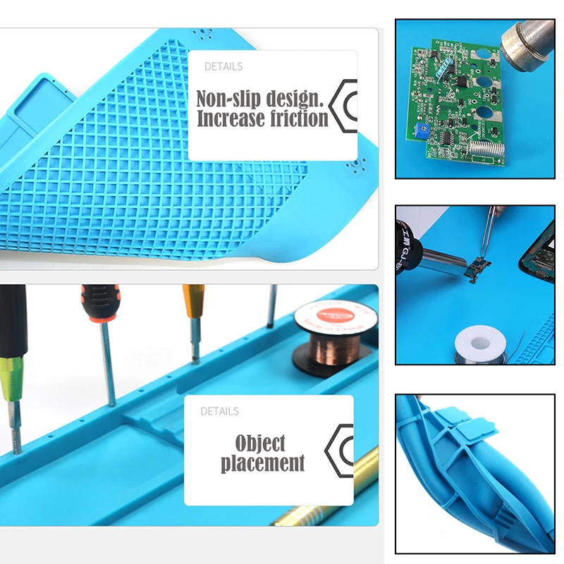 

New 300*200mm Insulation Pad Heat-Resistant Silicon Soldering Mat Work Pad Desk Platform Solder Rework Repair Tool Station