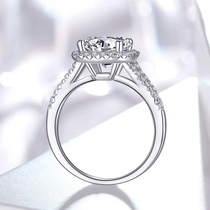 

Jazaz Fine 100% 925 Sterling Silver Real 3 Carats D Color Moissanite Wedding Rings For Women Engagement Party Wholesale B1132