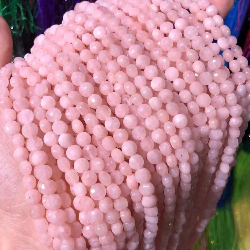 

Natural Stone Beads Oblate Pink Morganite Faceted for Jewelry Making Necklace Bracelet Earrings Size 6mm