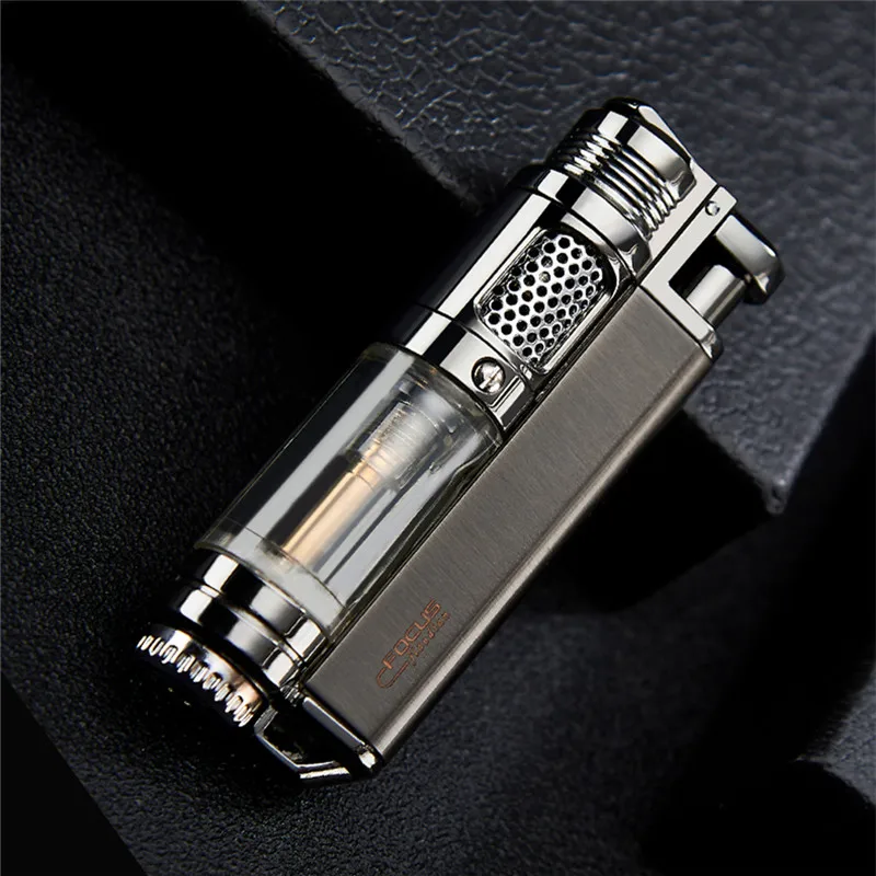 Факфонарь ная зажигалка ветрозащитная Бутановая струйная газовая прозрачная