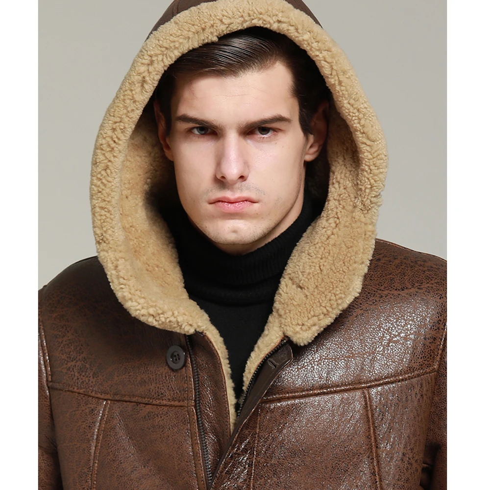 SANI 100% натуральная овчина меховое пальто из натуральной кожи Мужская официальная