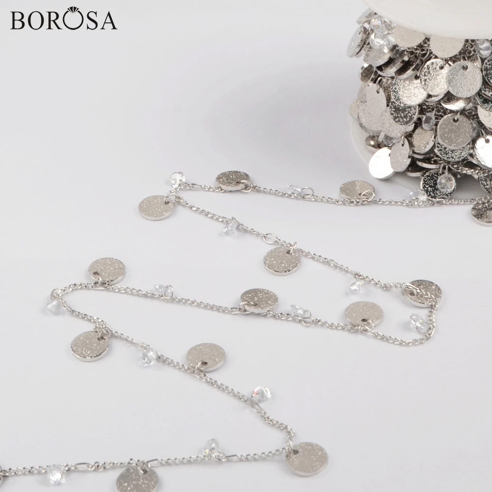 BOROSA 3/5 метров позолоченная/Посеребренная 8 мм медная монета с белыми чешскими