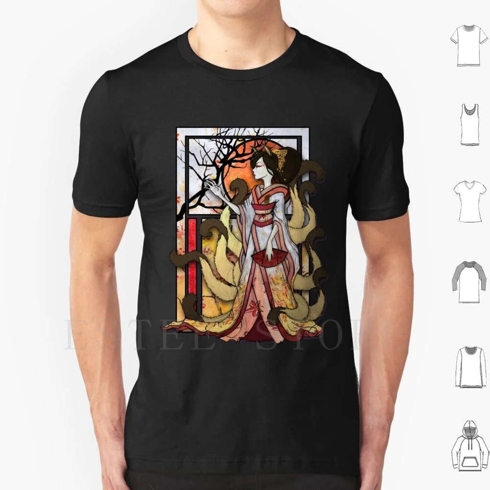 Kitsune Of Sunset T Shirt Cotton Men DIY Print Kitsune Japan Japanese Geisha Bride Kimono Fox God Godess Nine Tail Tails Crown