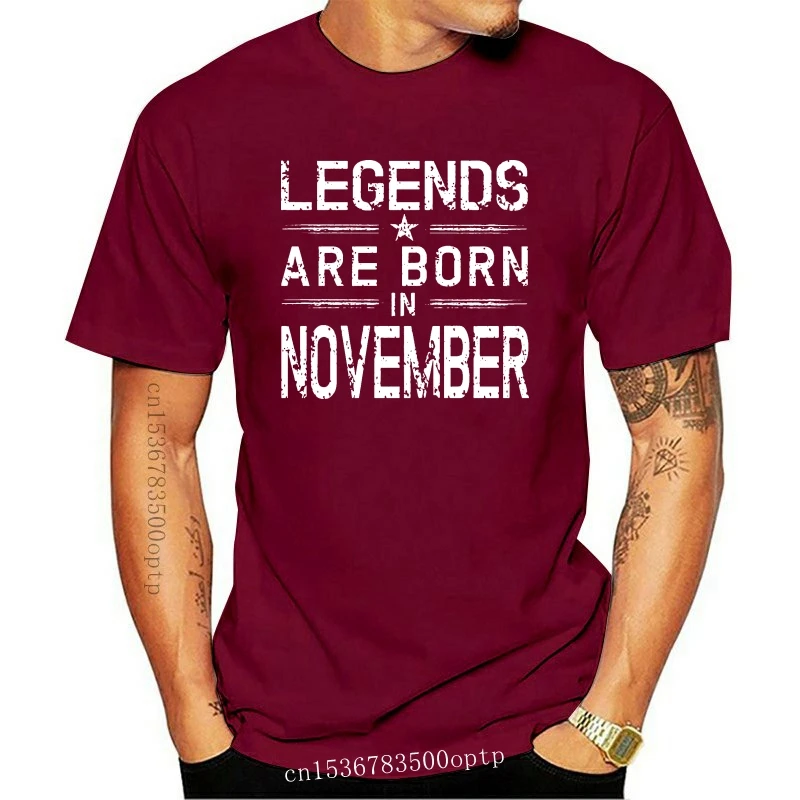 

New Legends Born In November November Birthday T Shirt Spring Autumn Authentic Normal Round Neck Cotton Custom Solid Color Shirt