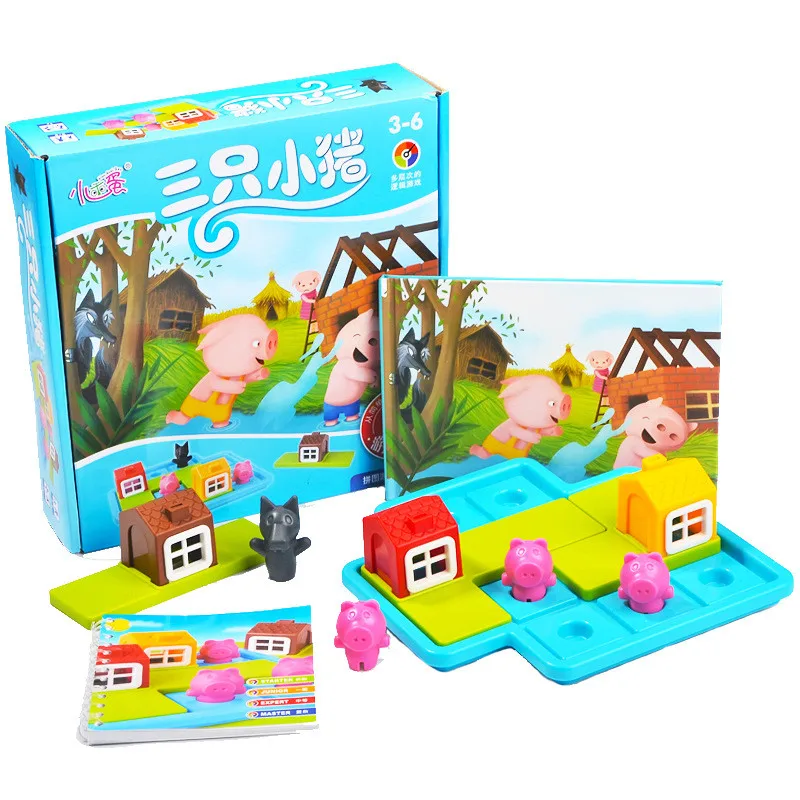 

Детские обучающие игрушки, забавные умные настольные игры в прятки, три маленькие Пигги, 48 вызовов с IQ Обучающие игрушки для детей, подарки