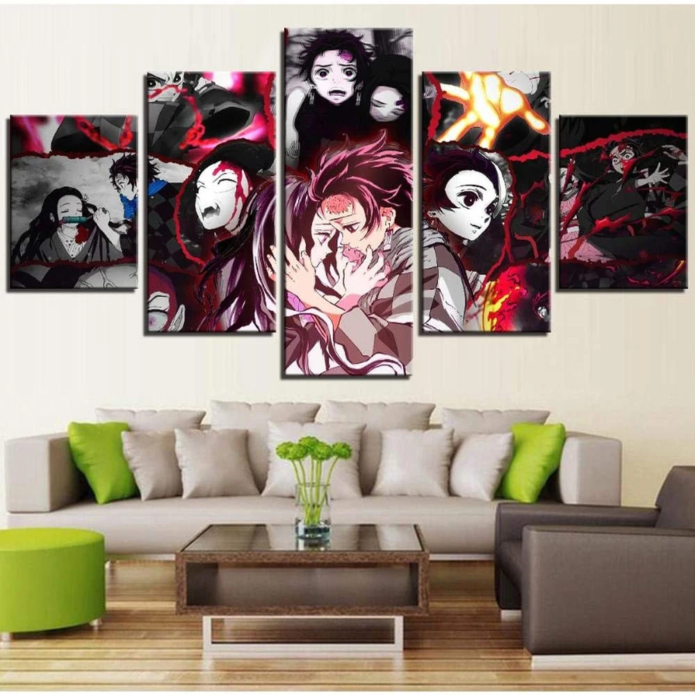 

5 Piece Wall Art Canvas Anime Manga Vampire Killer Posters And Pictures Modern Home Decor Bedroom Wall Decoration Paintings