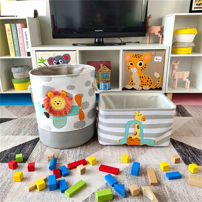 

Large Cartoon Lion Folding Laundry Basket Dirty Clothes Storage Basket For Kids Toys Organizers Basket Sundries Storage Barrel
