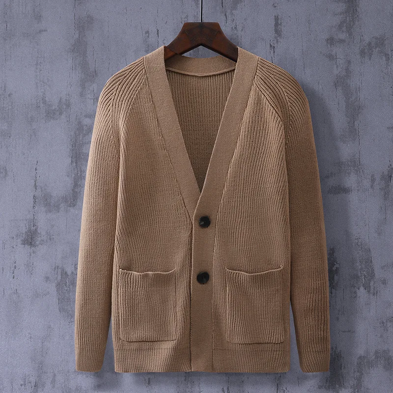 

Мужской кардиган на пуговицах, с передним карманом, размеры до 3XL