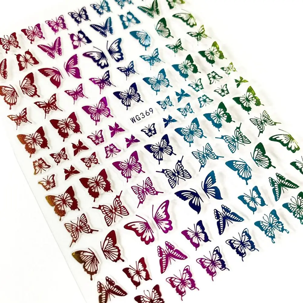 

WG-368-370 SERIES butterfly 3d nail art stickers decal template diy nail tool decorations