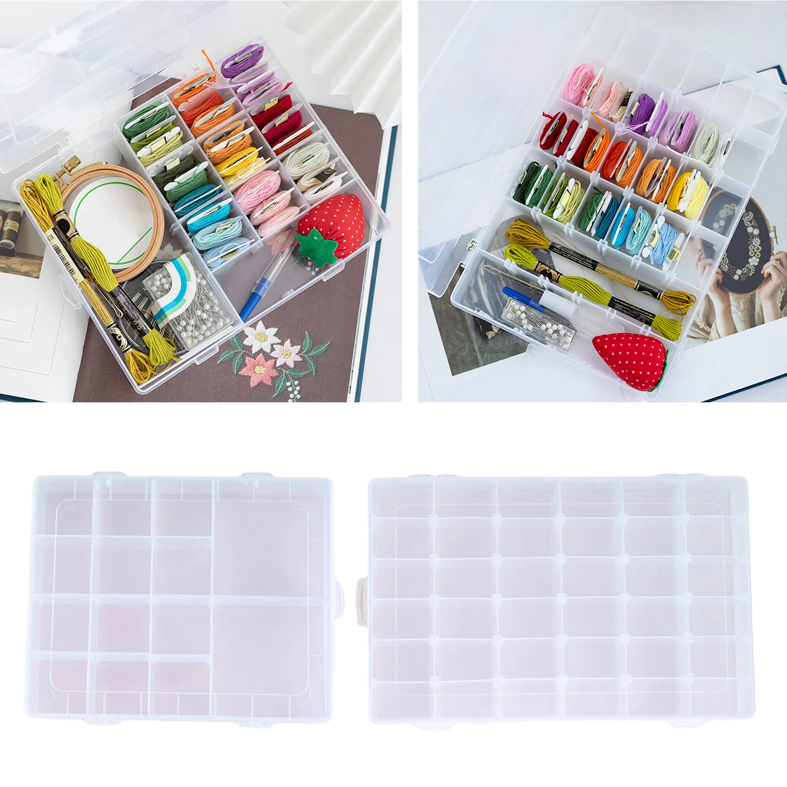 

Floss Finder Box Embroidery Cross Stitch Thread Organizer Floss Bobbins Cards Plastic Storage Bolts Container Case Craft DIY