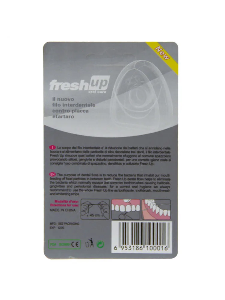 Зубная нить для удаления зубного налета и еды Освежающая с мятным вкусом