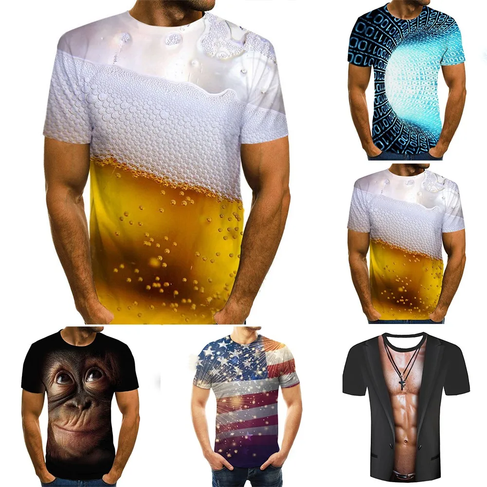 

Mens 3D Printed Crew Neck Tees Tops Short Sleeve Casual T-Shirt Sport Cool Streetwear Men Women Fashion T -Shirt Harajuku Shirt