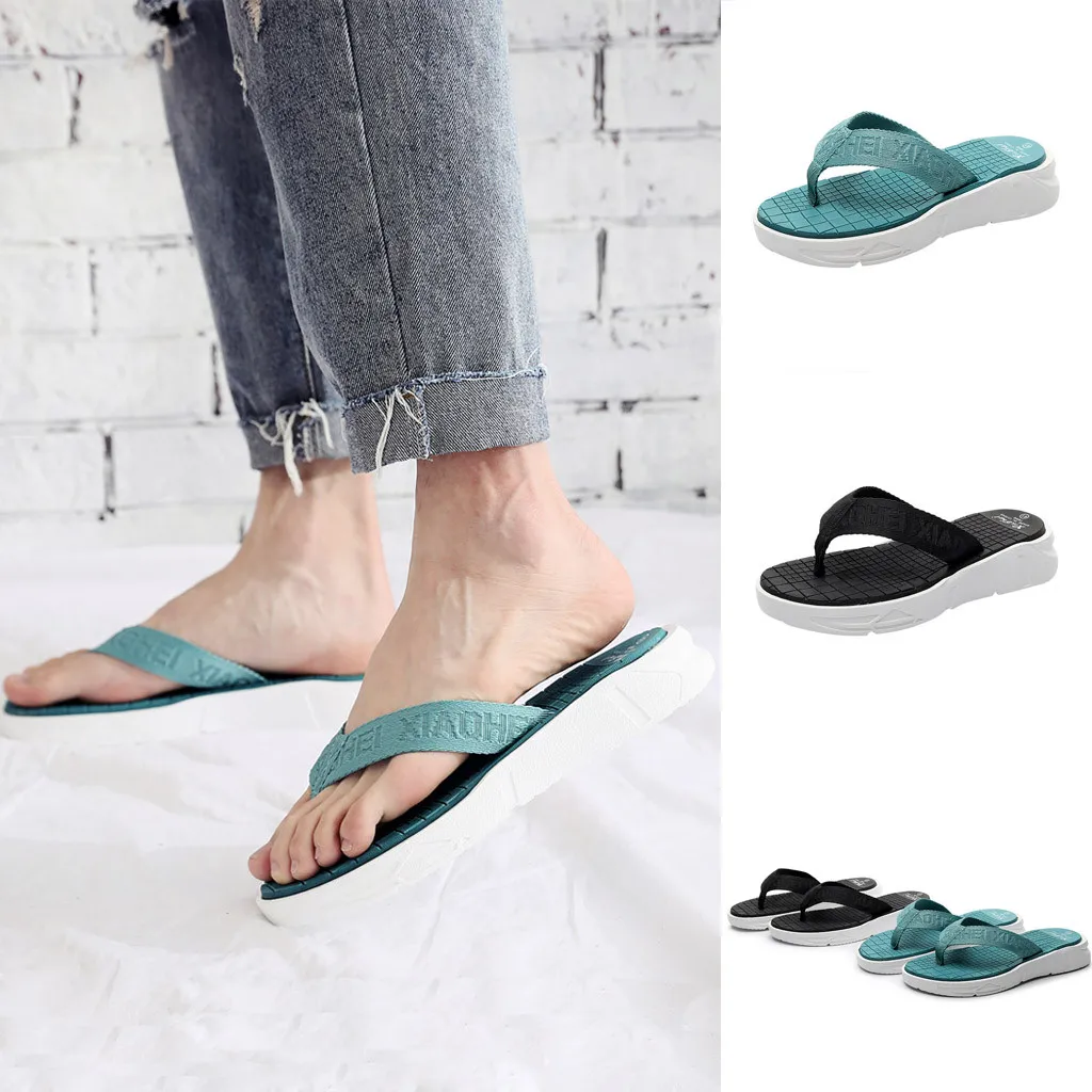 

SAGACE flip flops men 2019 Summer Casual shoes Men Flip Flops Non-Slip Flat Outdoor Beach Bathing Slippers Home Slippers Men new