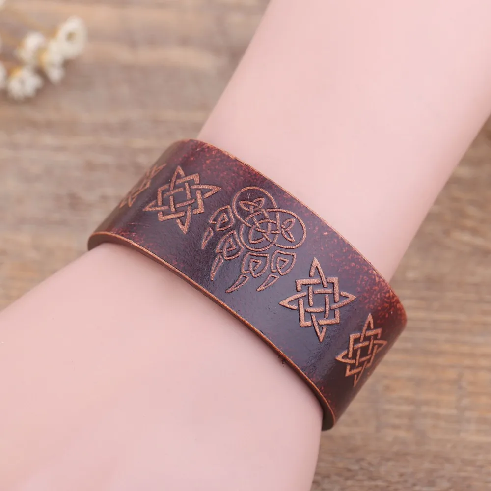 Кожаный талисман ручной работы амулет Викинга славянский символ бога Warding Veles Bear