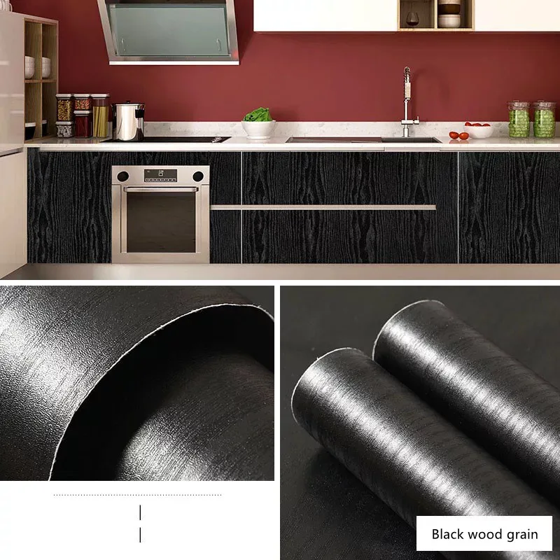 pvc wood grain wallpaper self adhesive waterproof furniture stickers contact paper wallpapers kitchen door cabinet desktop decor free global shipping
