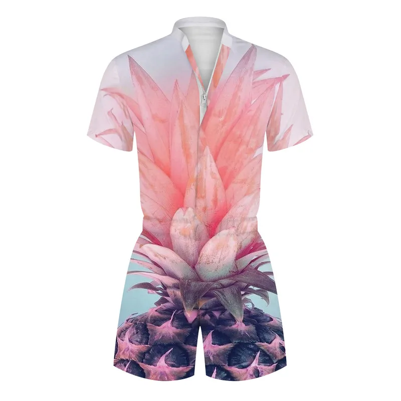 

COLDKER unisex 3D print pattern jumpsuit casual street wear summer beach clothing for man woman