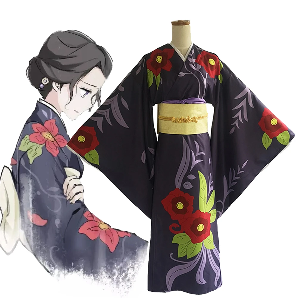 

Аниме Demon Slayer Kimetsu no Yaiba Tamayo полный комплект косплей костюм женский мужской кимоно Униформа парик костюм для Хэллоуина вечеринки