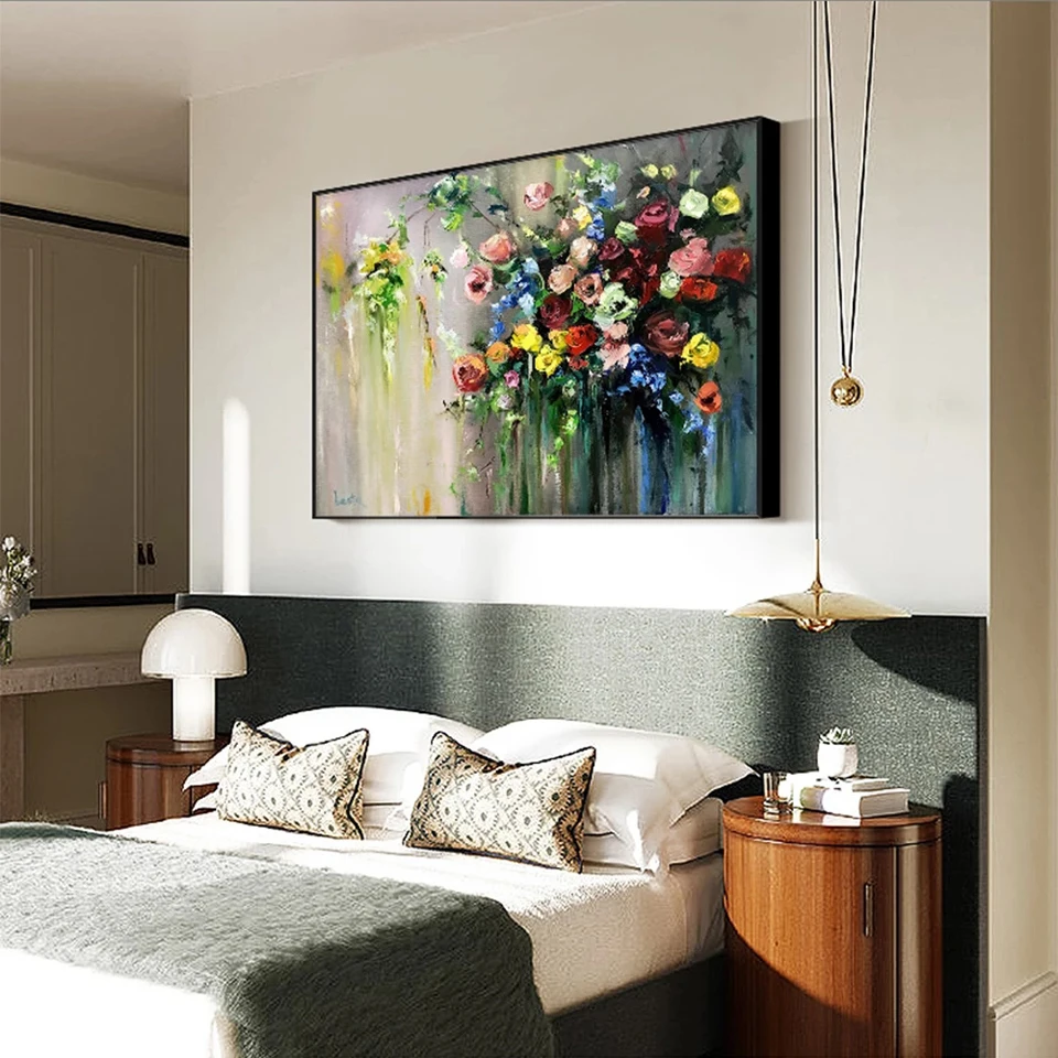 Алмазная картина с цветами и розами полноразмерная вышивка мозаика из страз для