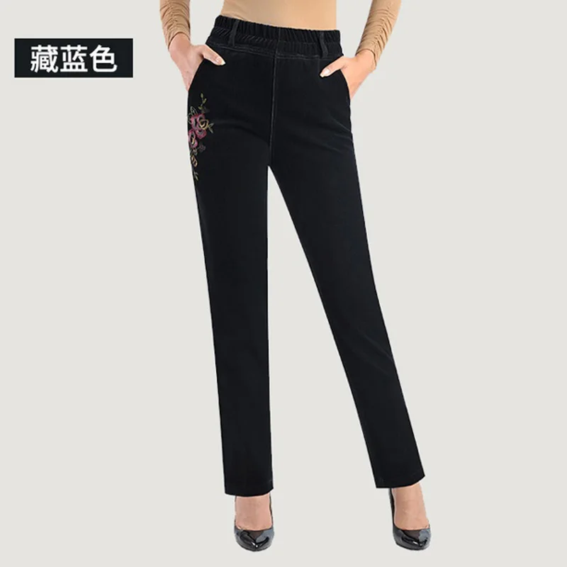 Женские брюки больших размеров демисезонные прямые 2020 повседневные вельветовые