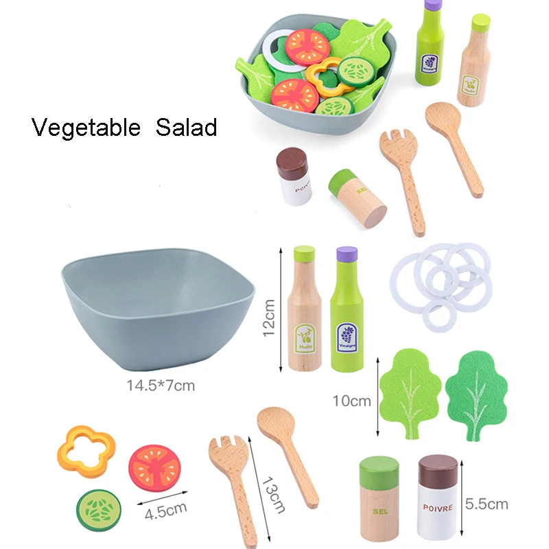 

Pretend play house toy wooden simulation kitchen bread machine pancake machine salad pot children learn early education toy gift