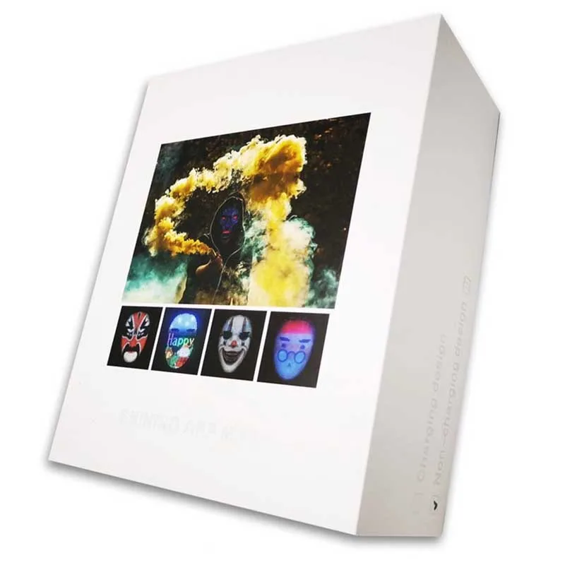 

Bluetooth App Controlled LED Matrix Screen for Head Wearing Cordless Decor Use on Christmas Cosplay Costume Parties Movie Props