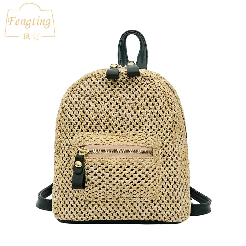 

Mini vacation Straw backpacks for female 2020 women casual backpack& shoulder bag drop-shipping backpack FTB177