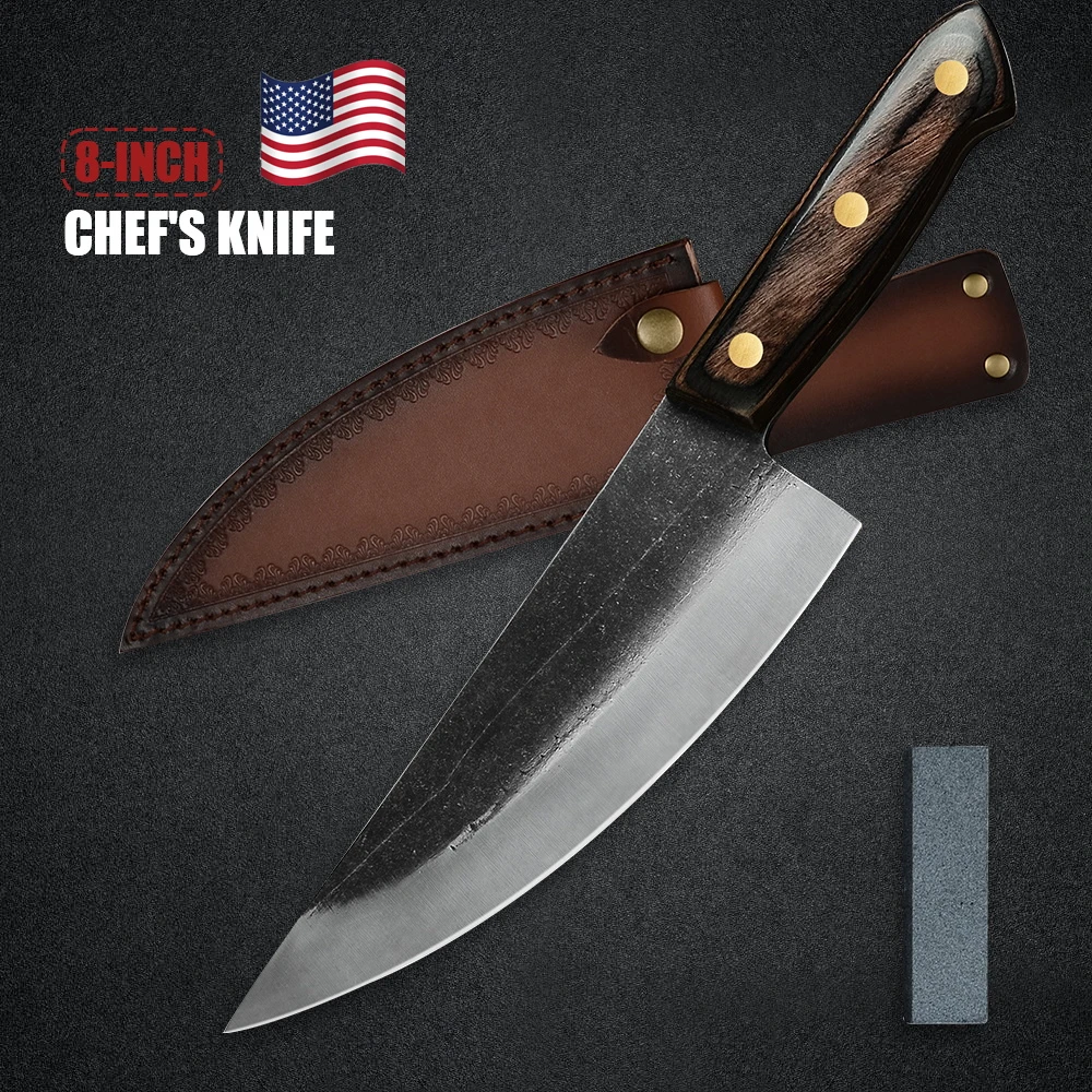 8-дюймовый кухонный нож шеф-повара сантоку из нержавеющей стали Ломтерезка для