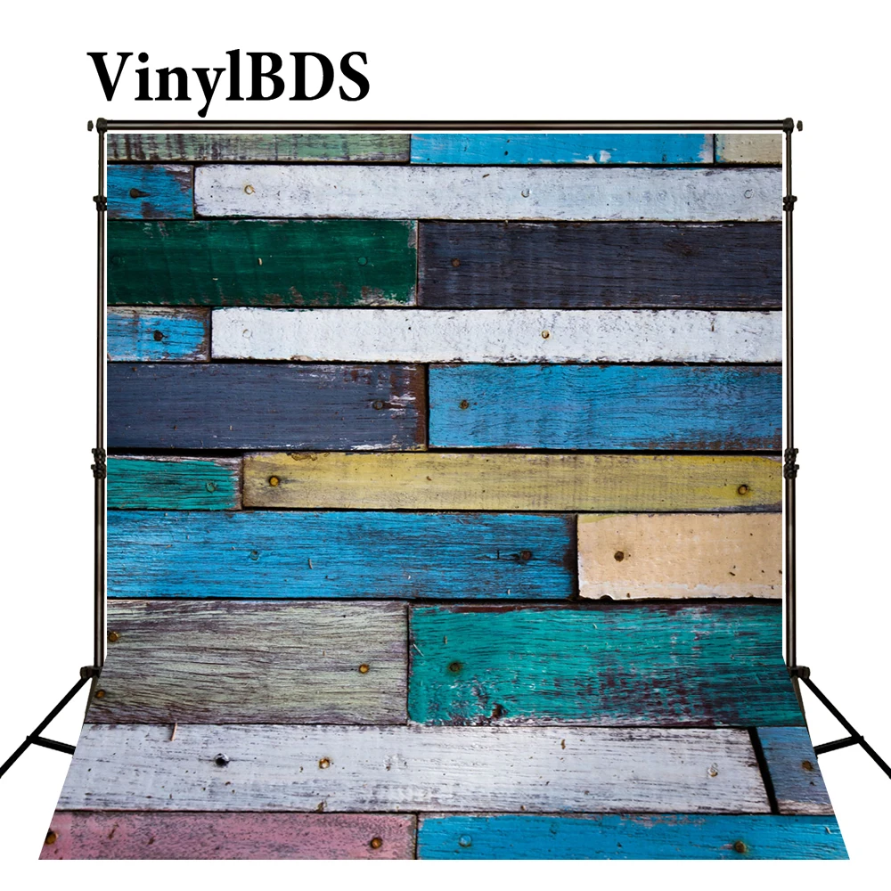 

VinylBDS Wooden Decoration For Baby Naked Baby Background Indoor Wood Wall Background Customize Seamless Photo For Studio
