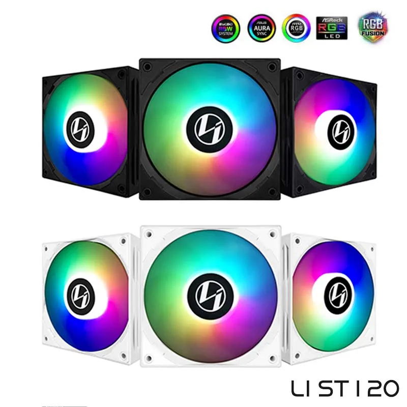 

LIAN LI ST120,3 in1 AIO PC Cooling Fan RGB 120mm 12cm PWM 3PIN ARGB Computer Case Water Cooling MODULES Fans Support M/B SYNC