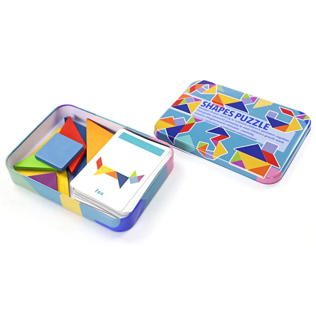 

3D Wooden Pattern Animal Jigsaw Puzzle Colorful Tangram Toy Kids Montessori Early Education Sorting Games Toys Children Gift