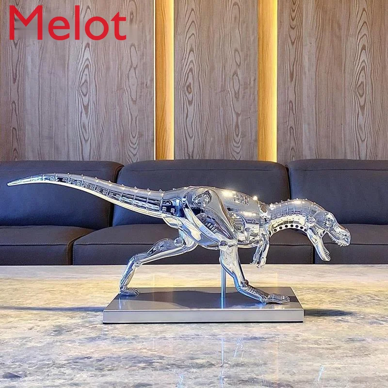 

High-End Luxury Tyrannosaurus Limited Sculpture Resin Electroplating Trendy Decoration Dinosaur Model Trendy Peripheral