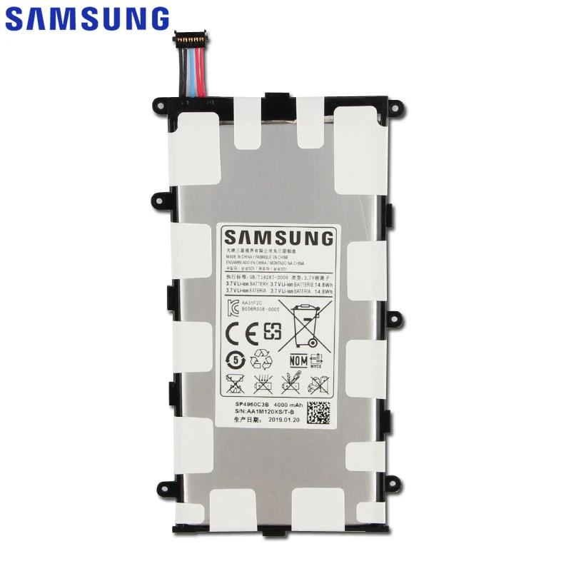 Сменный аккумулятор samsung SP4960C3B для Galaxy Tab 7,0 Plus P6200 P6210 P3110 P3100 GenuineTablet аккумулятор 4000 мАч
