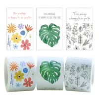150pcsroll happy to see you flower stickers seal labels for small business gift package decor stationery stickers