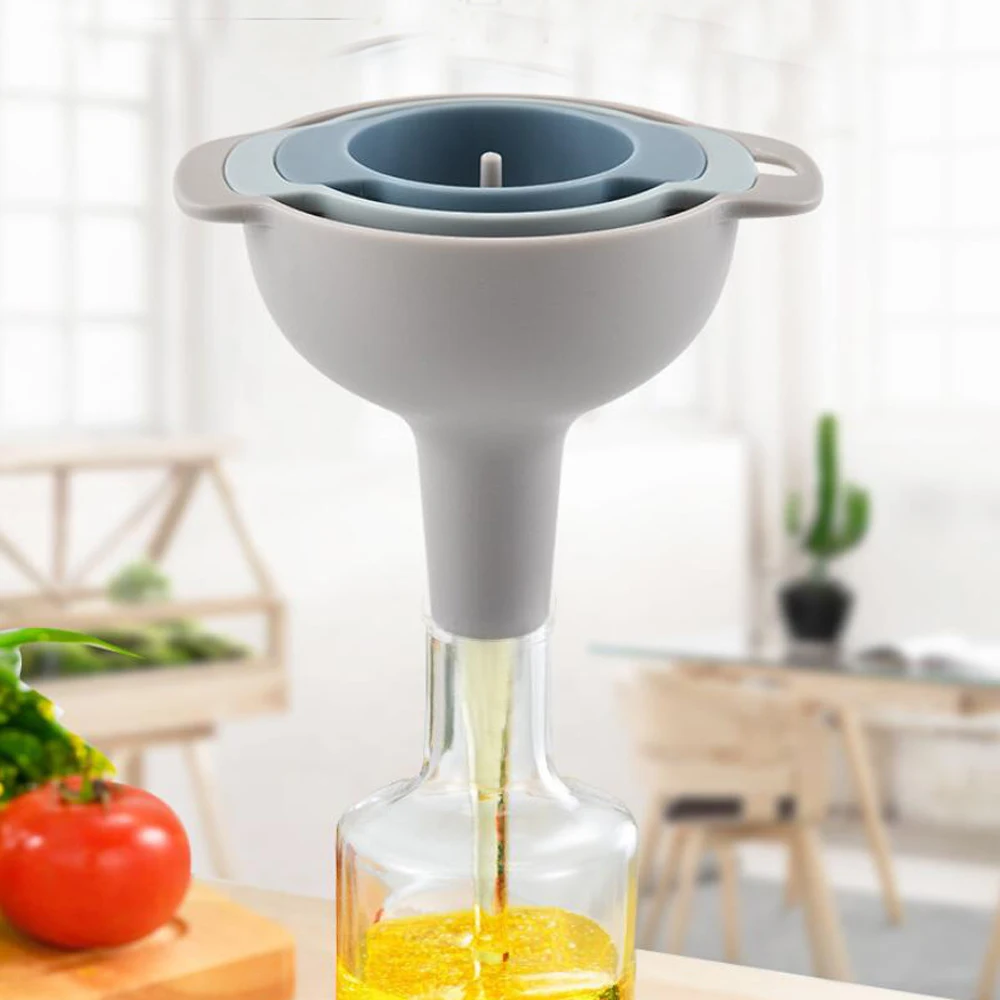 

4 in 1 Multi-Function Funnel Set Small Medium Large Liquid Funnel PP Plastic Oil Funnel Kitchen Tool Set