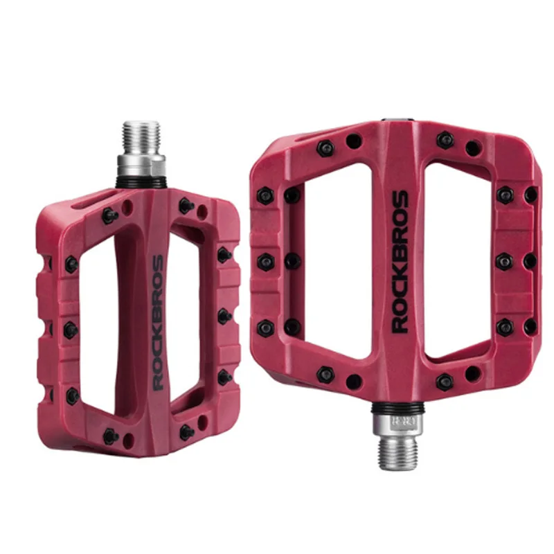 Rose Red Bike Pedals ROCKBROS велосипедный подшипник плоская платформа, педали MTB сверхлегкие велосипедные Педали Профессиональный велосипед для горной дороги bmx запчасти для велосипеда - Цвет: Rose Red Bike Pedals