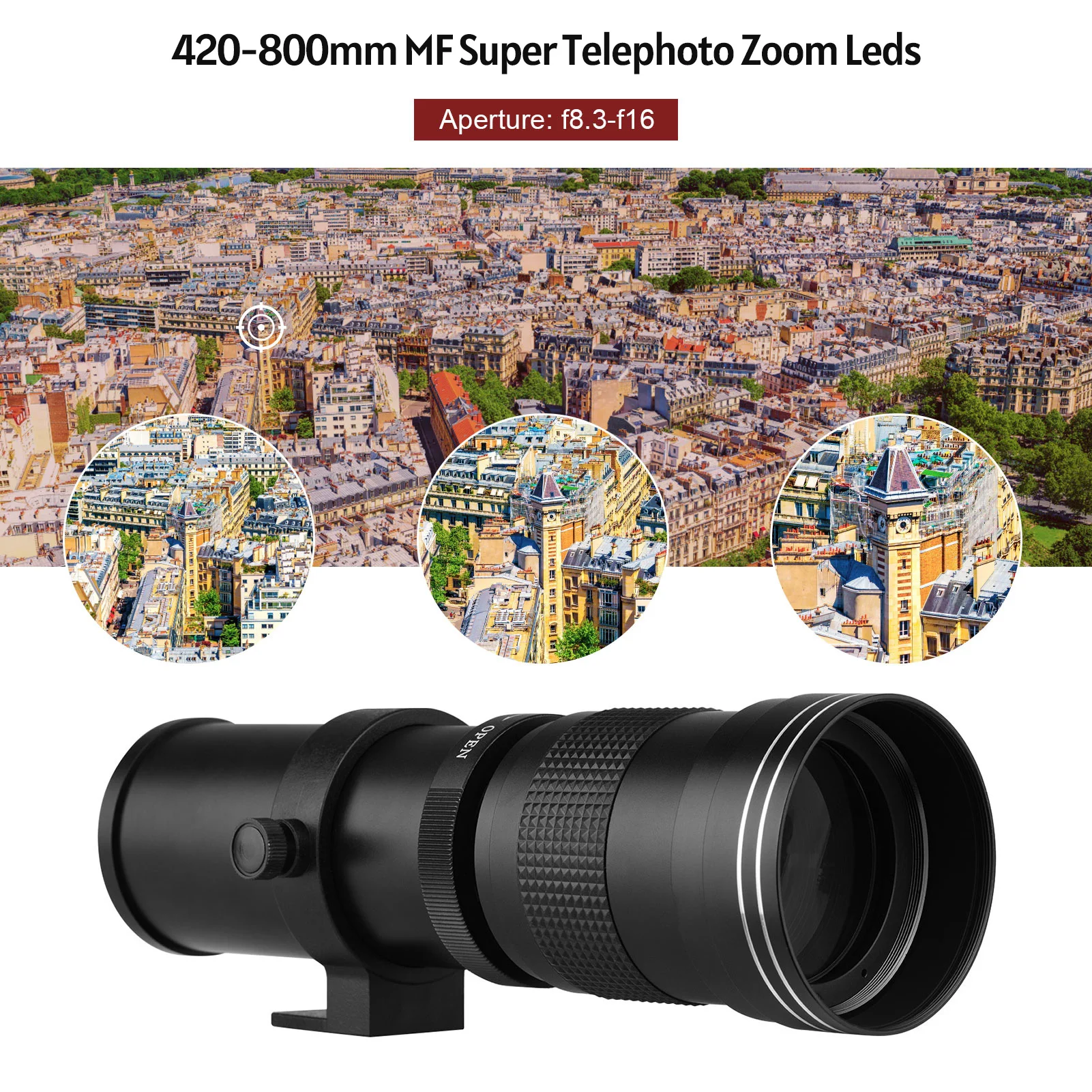 

Супер телеобъектив для камеры F/8,3-16 420-800 мм T2 Крепление с AI-креплением кольцо адаптера Замена для камеры Nikon AI-Mount
