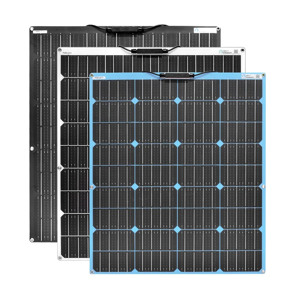 Flexible solar panel 18 volts 100 watt Black white blue cell charge for home kit 12 battery outdoor camping | Электроника