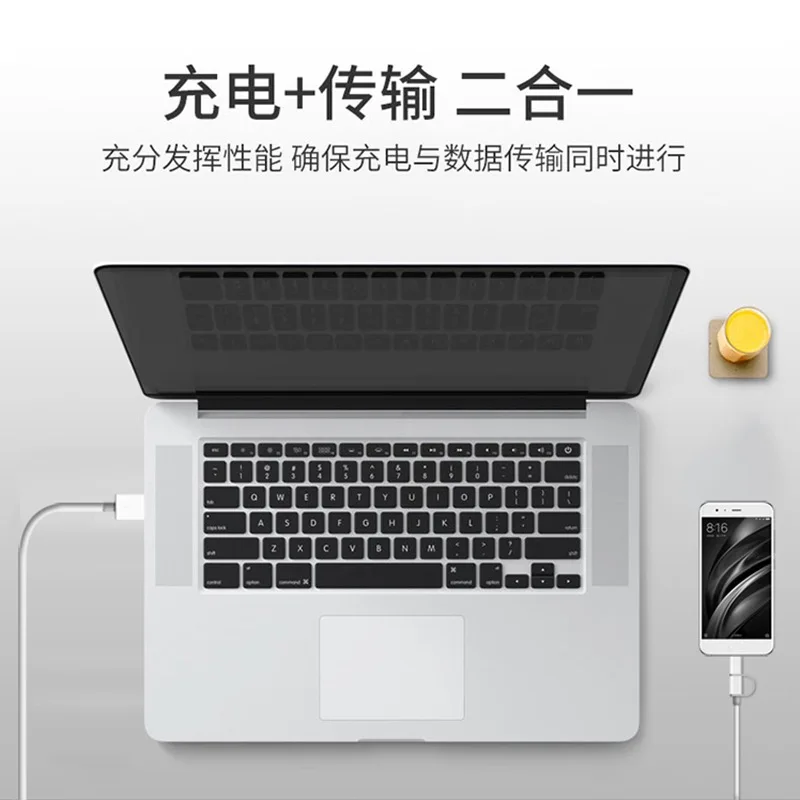Оригинальный зарядный usb кабель Xiaomi 2 в 1 micro to Type c для mi 8 9 9se cc9 a3 redmi 4a 5 plus mix 3 note 7