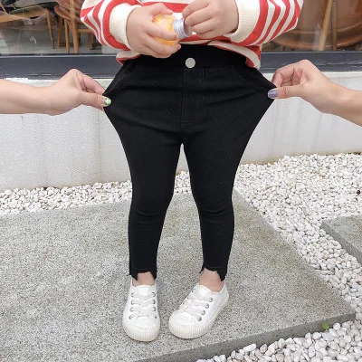 Брюки для маленьких девочек Осень-зима 2019 модные новые повседневные