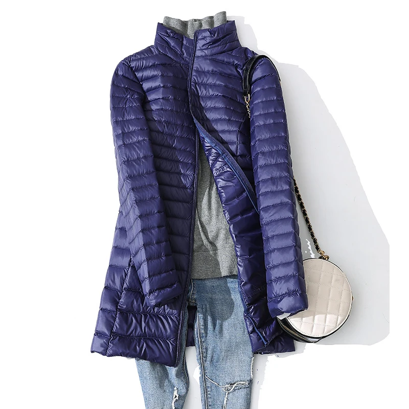 Женский пуховик на утином пуху новинка 2022 длинное пуховое зимнее пальто с